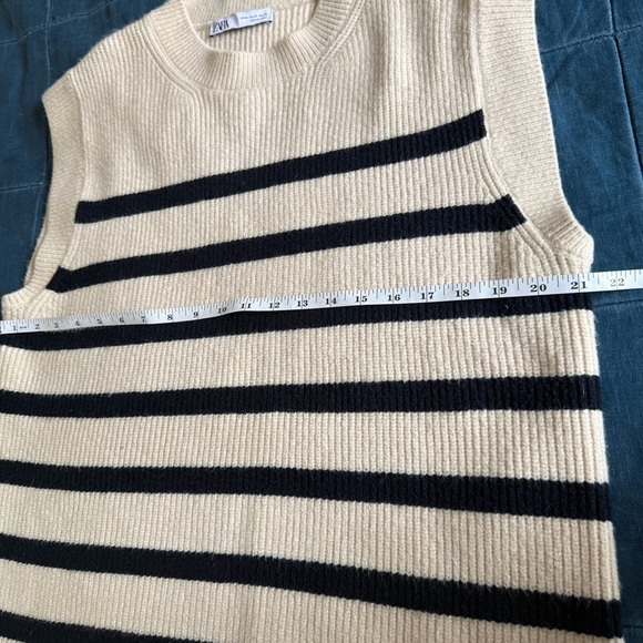 Zara Striped Knit Vest Size Medium - Picture 5 of 10
